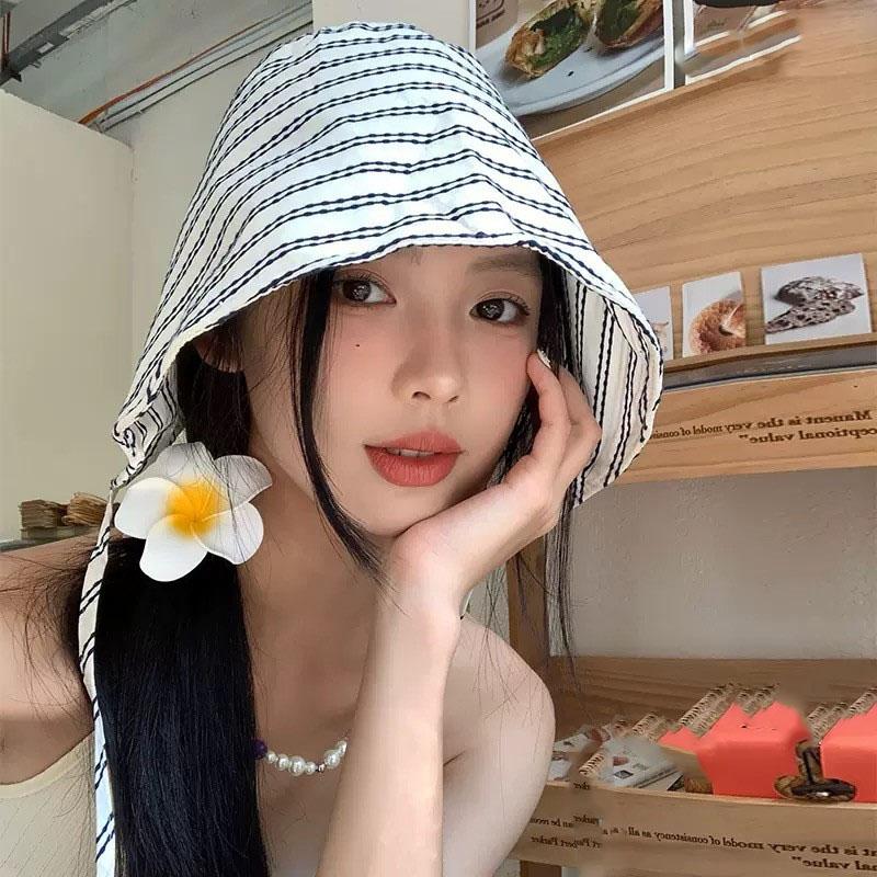 Cute Cat Ears Bucket Hat with Quick-Drying Straps Thin Ear Protection for Students Fishermen Sun Protective for Casual Wear