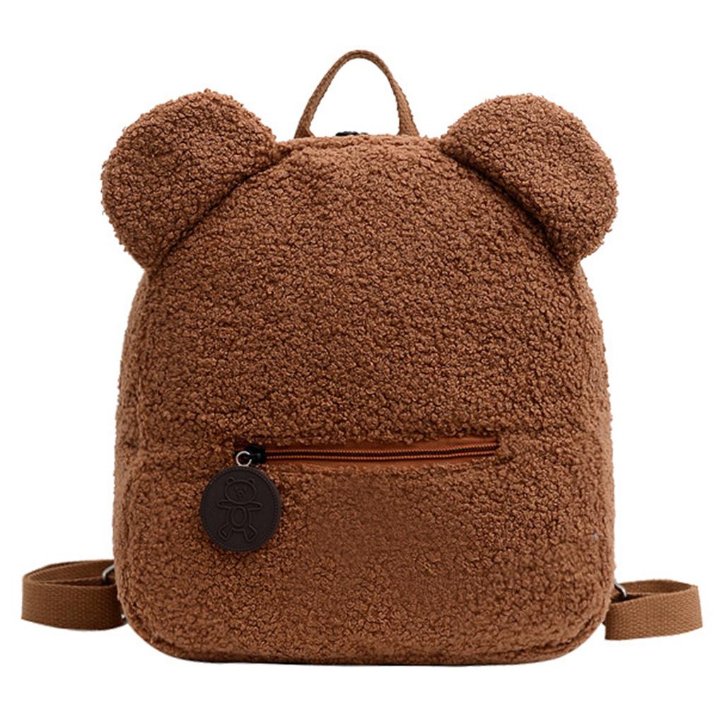 Lovely Plush Backpack Fleece Sherpa Bag Portable Children Travel Shopping Rucksack Cute Schoolbag Kids Bookbag for Women