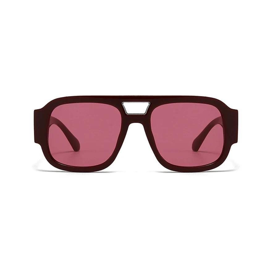 New Fashion Double Bridges Square Sunglasses Women Candy Color Retro Wide Legs Men UV400 Shades Gafas de Sol