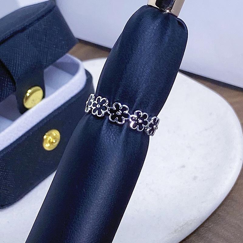 Flower Series Open Ring Temperament Personality Niche Design Light Luxury High-End Ring