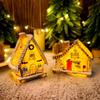 Durable Resin Christmas Village House LED Lighted Decoration Holiday Ornament For Tabletop Festival Tiny Scene