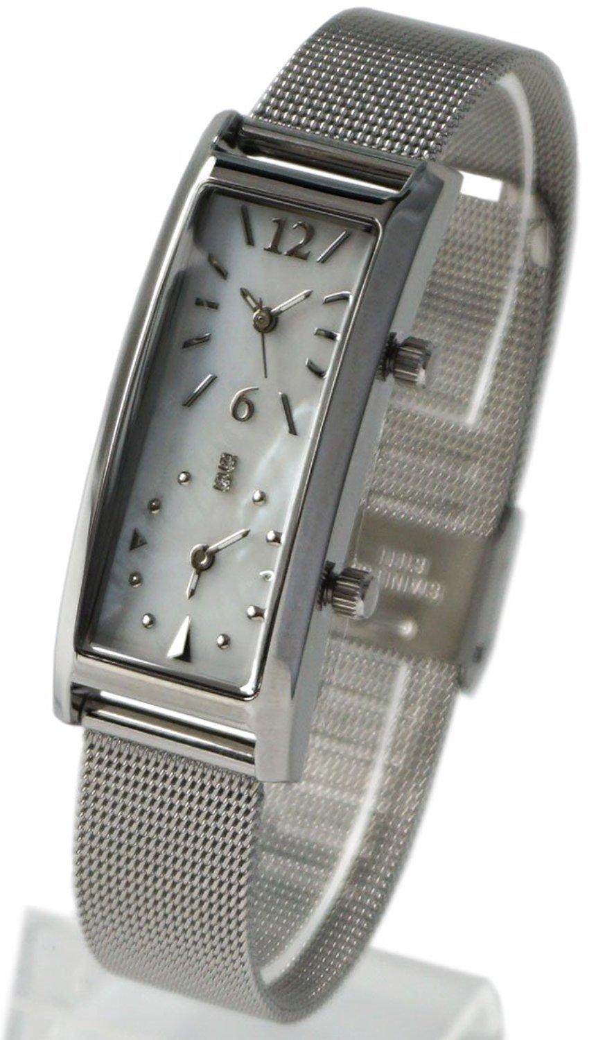 

GRANDEUR Dual Time часы для заграничных путешествий из нержавеющей стали с тонким сетчатым ремешком GSX048W11 [GRANDEUR] Женские Женские