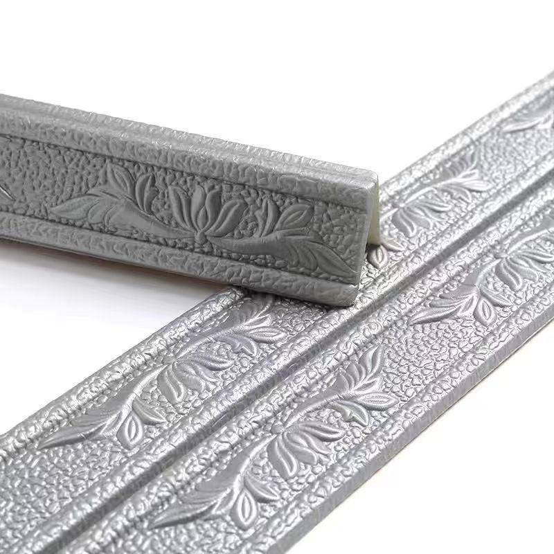 Deckenverzierungsstreifen Selbstklebend Wasserdicht Wandaufkleber Kollisionsschutz 3D-Schaumstoff Sockelleisten-Dekor