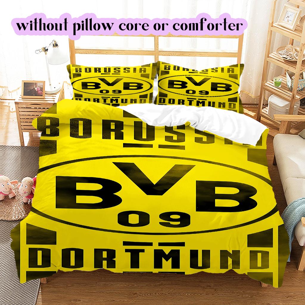 Voetbal Logo Patroon Beddengoed Dekbed Set Dekbedovertrek Kussensloop Huisdecoratie Verjaardagscadeau (1*dekbedovertrek+ 2*kussensloop, zonder vulling)