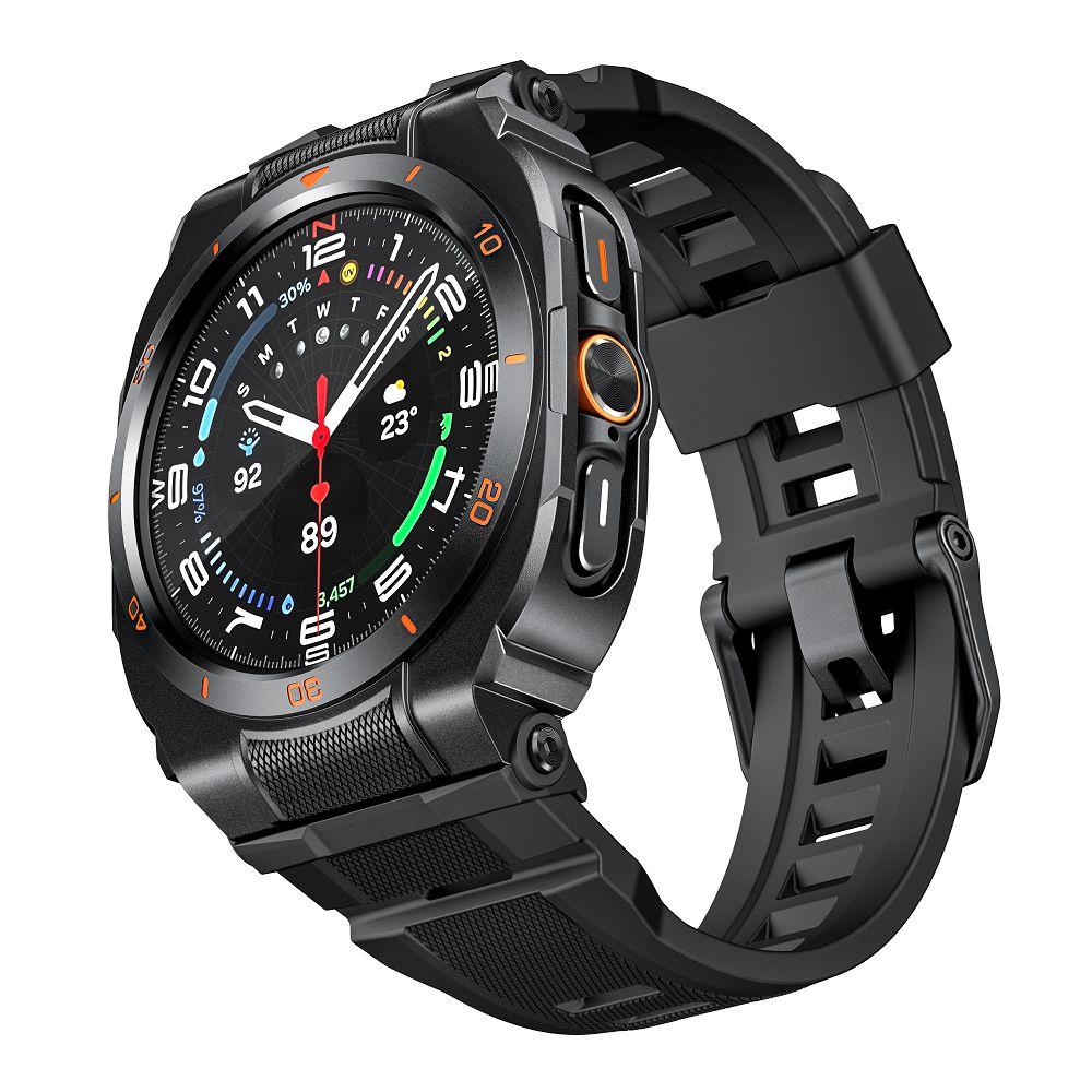 

2-в-1 Чехол+Ремешок Мод-комплект Для Samsung Galaxy Watch Ultra 2025 Роскошный Металлический Чехол-бампер С Силиконовым Ремешком Для Galaxy 7 Ultra 47мм Ремешок Для Часов Наручный Black Frame чёрный
