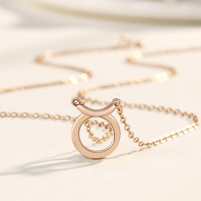 Korean love circle necklace women ins simple temperament niche design cold wind collarbone chain