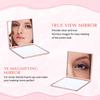 1-6Set 7cm Square Rose Mirror with Storage Bag Lady Handbag Portable Handheld Folding Mirror Dressing Table Makeup Accessories