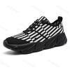 Fashion 2025 Autumn New Men's Strip Design Fashion Casual Low Top Thick Sole Shoes Fly Weave Breathable Mesh Comfortable Chunky sneakers