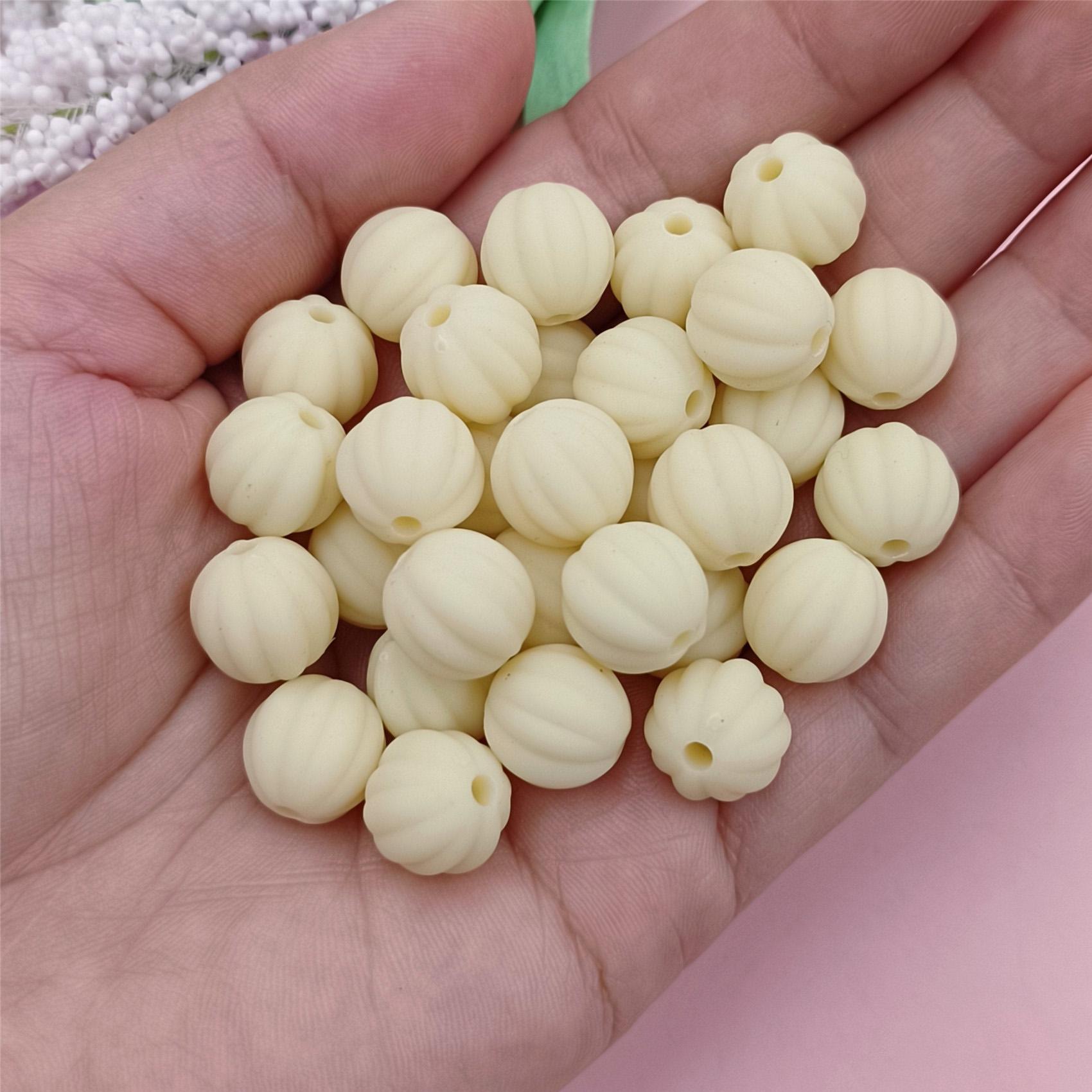 

Резиновые бусины браслеты изготовление украшений своими руками тыквенные подарки 30 шт. свободные бусины 12 мм ручная работа ожерелье 30Pcs 12mm бежевый