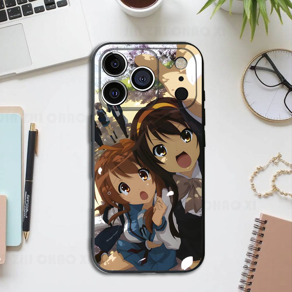 

Melancholy Haruhi Silicone Soft Phone Case For IPhone17 16 15 14 13 12 11 Pro Max Plus X XR SE Cover iPhone16pro