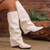Plus-size Shoes, High-heeled Boots, New Women's Shoes, Thick-heeled High-pant Boots, Women's Shoes