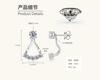 Silvere Glam S925 Sterling Silver Exquisite Back-hanging Moissanite Stud Earrings, A Two-wear Niche Korean Trendy Ear Accessory
