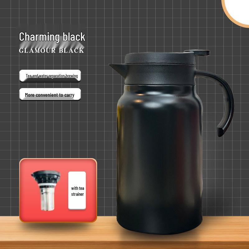 Insulated 1500ML Tea Pot with Divider, Slow Brew Kettle, Large Capacity Thermos for Home