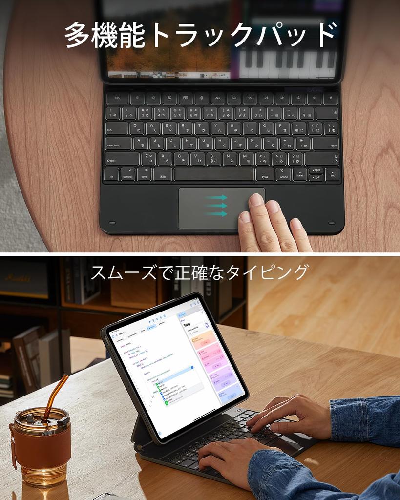 Pouzdro ESR pro iPad Pro 13 M4 2024 s klávesnicí, snadno sestavitelný magnetický stojánek, režim na výšku, režim na šířku, odnímatelné ochranné pouzdro Rebound 360, řada Black