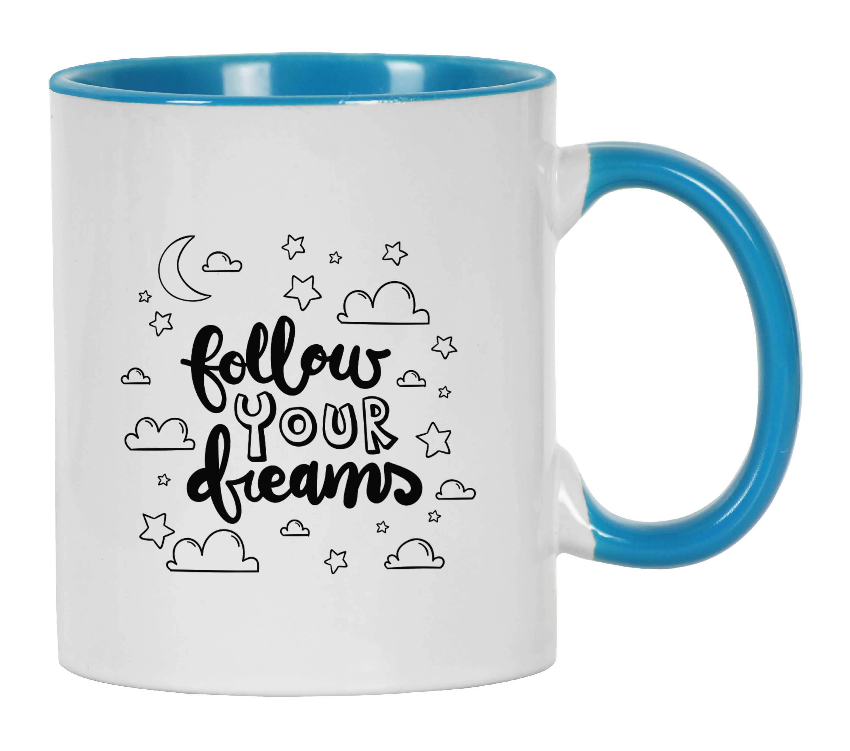 

Inkdotpot 11oz Ceramic Coffee Mug Follow Your Dreams Inspirational Encouragment Motivational Quotes Gift For Employee Boss Coworkers 11oz небо синє кольору