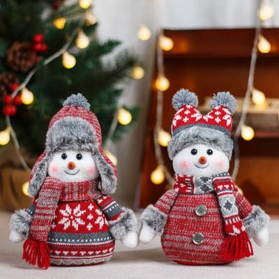 Puppe Hut Schal Schneemann Puppe Fenster Display süße Weihnachten Schneemann Stoffpuppe