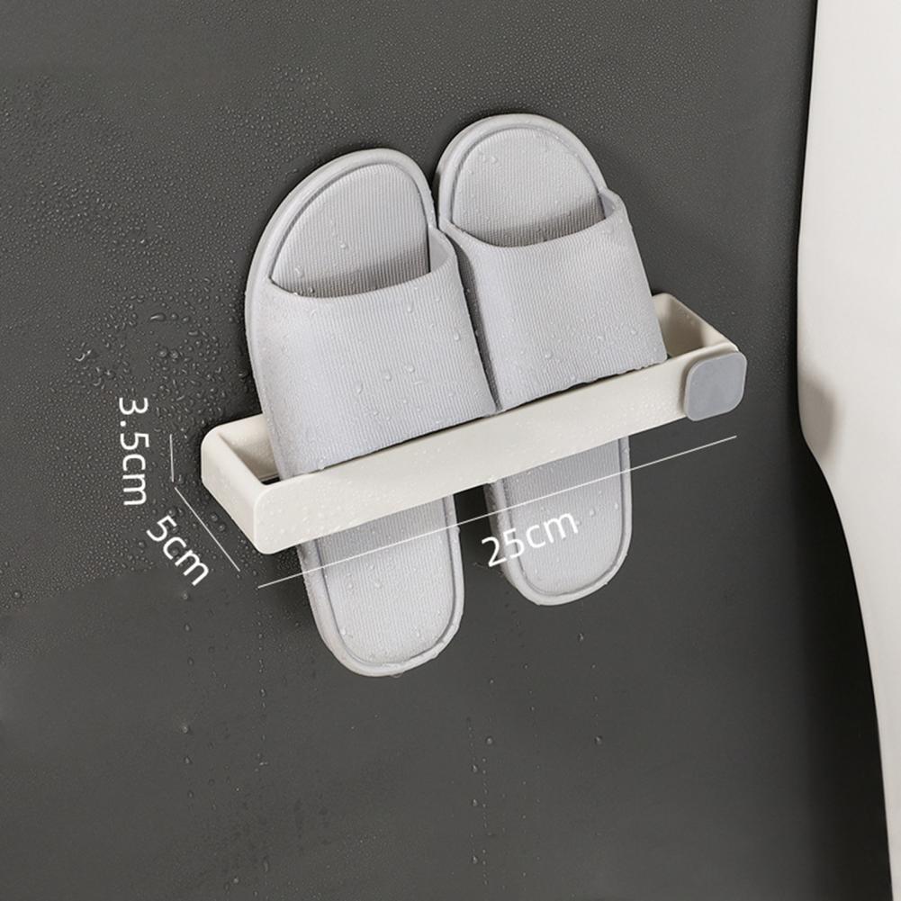 Bathroom Slipper Holder Wall Mounted Storage Rack Slipper Shoes Shelf One Piece Shoe Rack Space Saving Shelf Bathroom Hanging