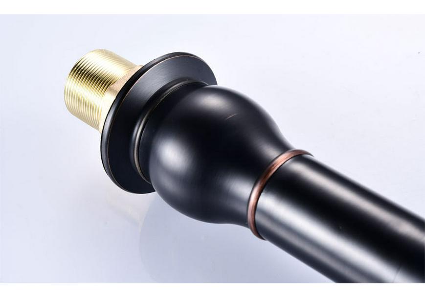 Antique American Brass Kitchen Faucet with Dual Temperature Control In Matte Black Finish