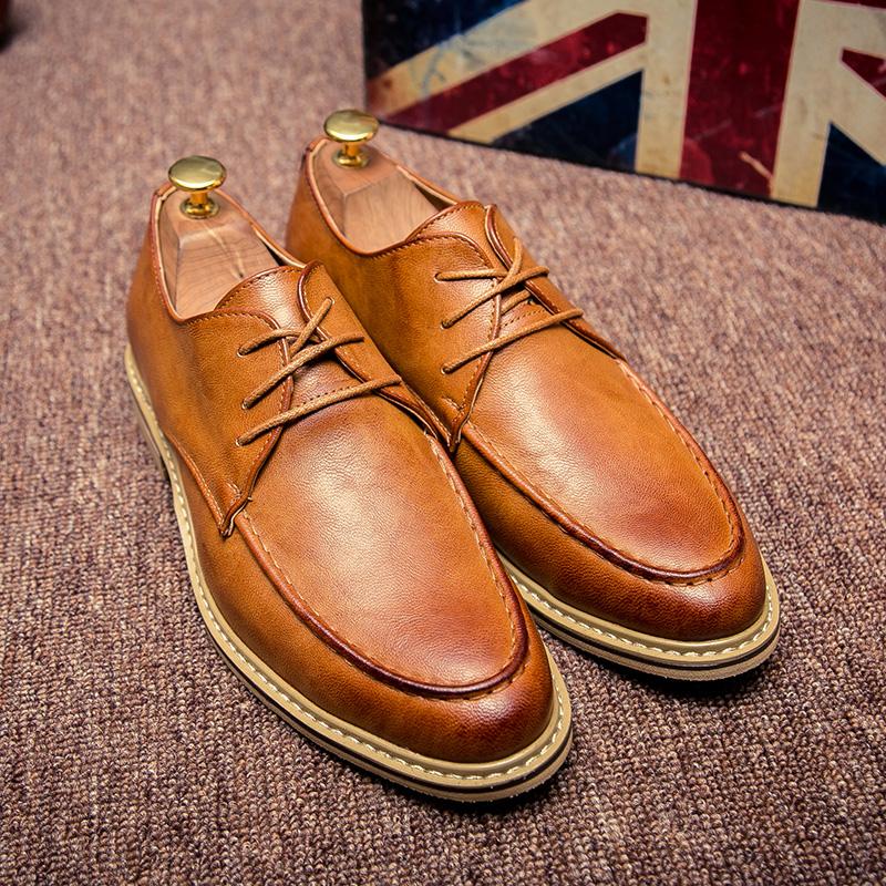 

Досуг новый стиль кожаные туфли для мужчин деловая обувь на шнуровке джентльмен мужской свадебный вечер классические черные прогулочные туфли 43 коричневый
