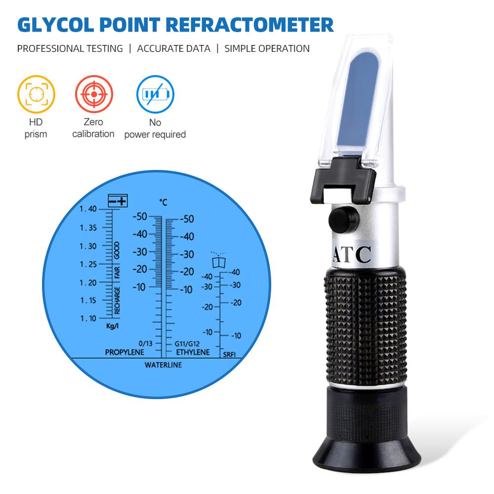 Handheld Car Antifreeze Refractometer 1-1.4 Automotive Battery Engine Coolant Glass Freezing Point Water Tester
