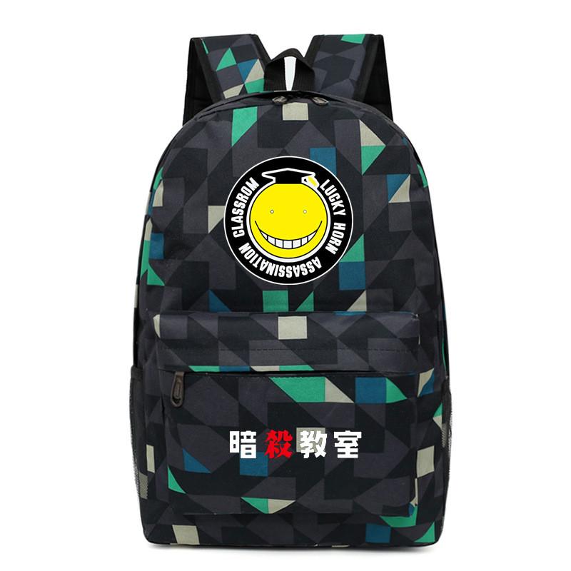 Assassination Classroom Backpack Anime Kill Teacher Geometric Print School Bag For Students