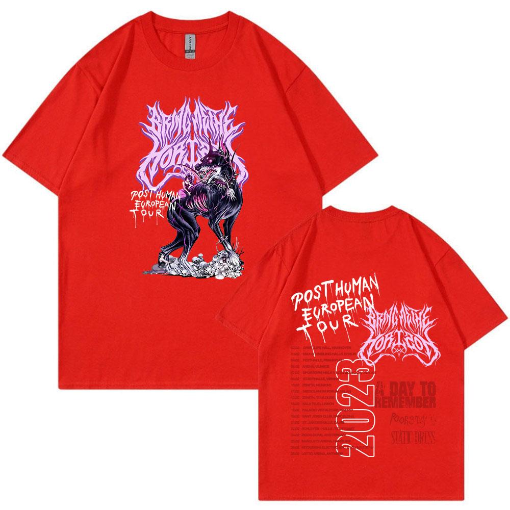 

BMTH Band BringMe TheHorizon Post Human European Tour T-shirt Men Women Hip Hop Vintage Tshirt High Quality 100% Cotton T-shirts 3XL
