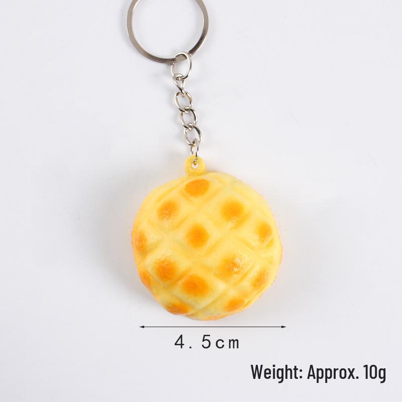 Mini Bread Keychain: Croissant & Pineapple Bun Squeeze Toy
