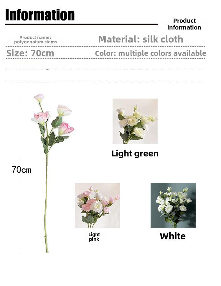 27.5 Inch Artificial Lisianthus Silk Flowers for Home Decor Wedding Bouquet Elegant Decoration