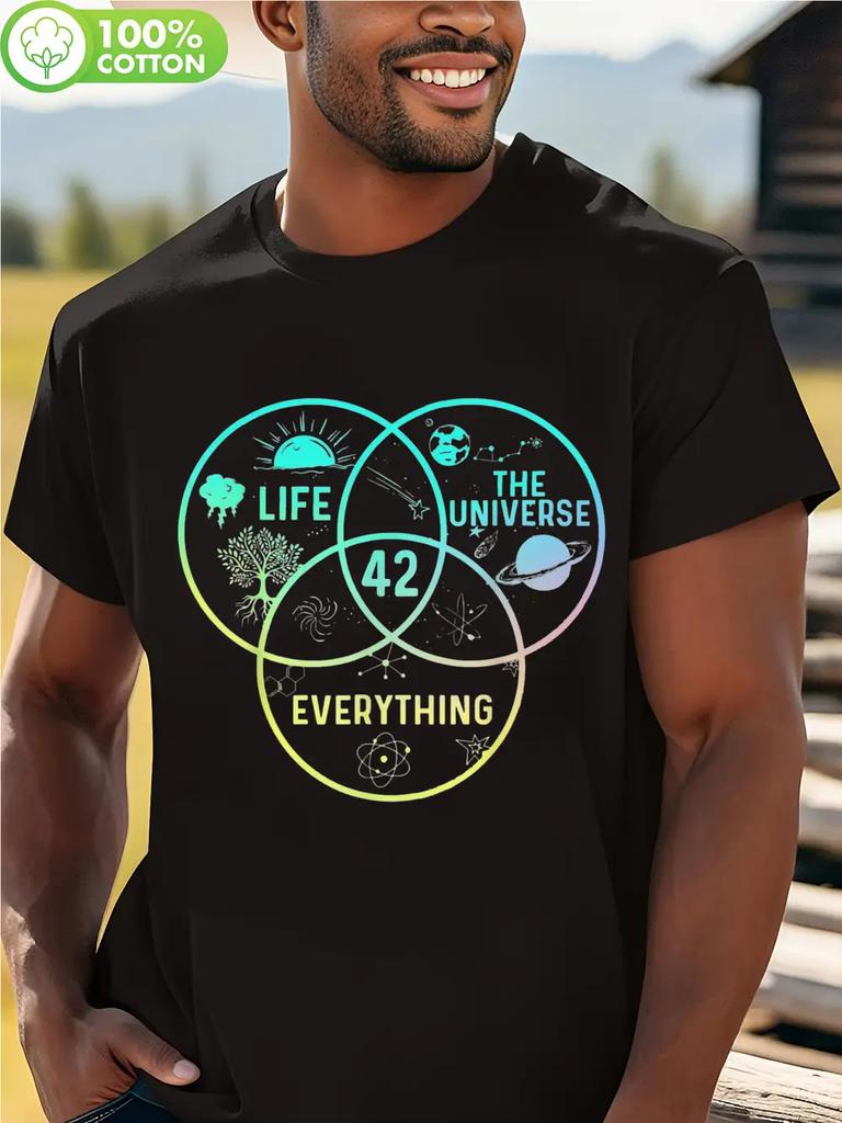 42 Answers Life Universe Everything T-shirt - Hitchhiker'S Guide Inspired Graphic Tee