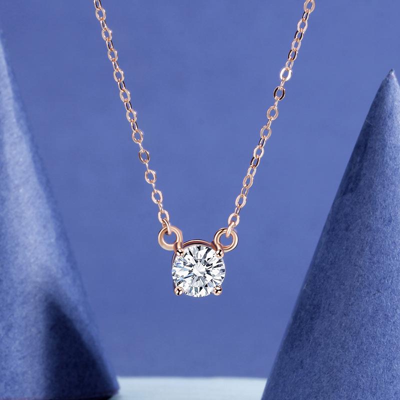 925 Sterling Silver Simple Diamond Clavicle Necklace for Women – Elegant and Versatile Design, High-End Feel 925 Silver розового золота