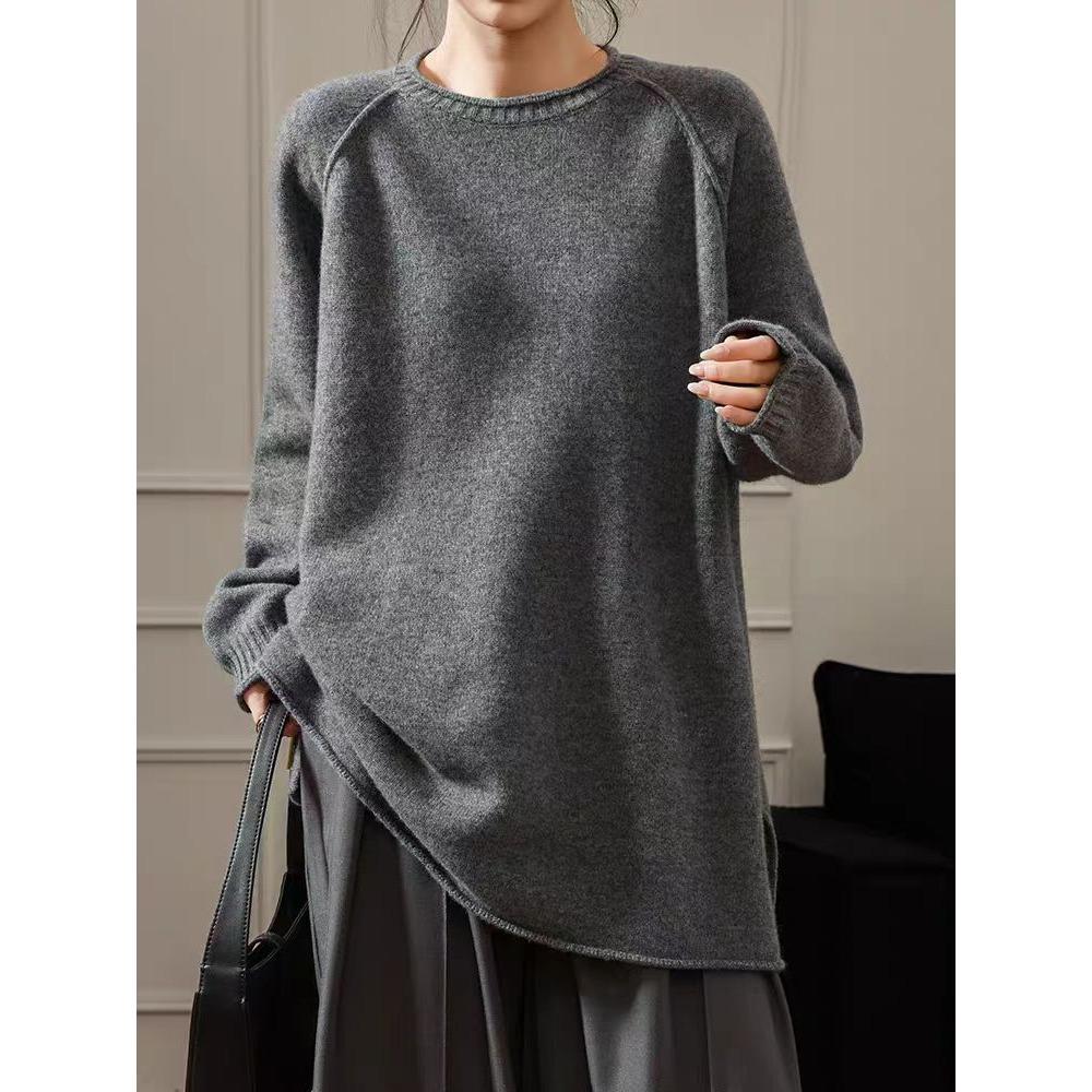 2026 Autumn Winter New Women Sweater Pullover Knitting Fashion Lady Tops Long Sleeve Shirt Loose Casual Solid