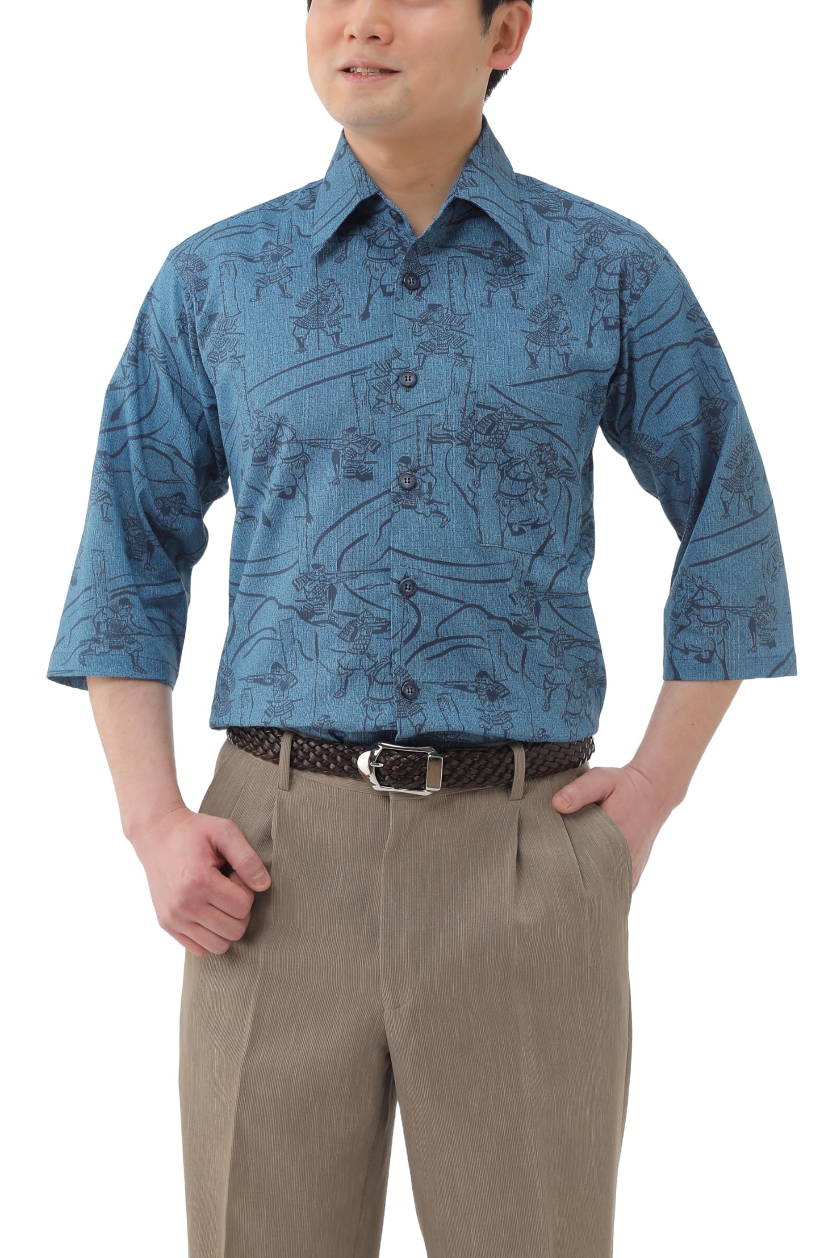 

Рукав-крылышко, Сделано на широкой машине, Машинная стирка, Узор 3/4 Рубашка, Япония, 100% хлопок, Дышащая, Охлаждающая, Карман, Манжеты, Пуговицы, Повседневная,