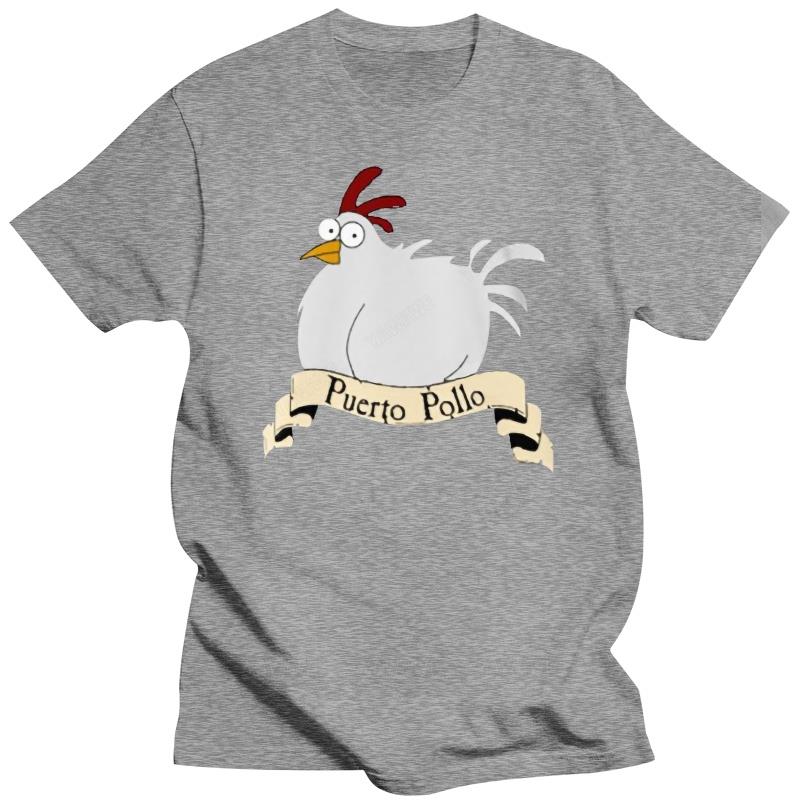 Baumwoll-T-Shirt für Herren, modische T-Shirts, Puerto Pollo T-Shirt, Monkey Island Guybrush Puerto Pollo Plunder Sommer-T-Shirt für Männer