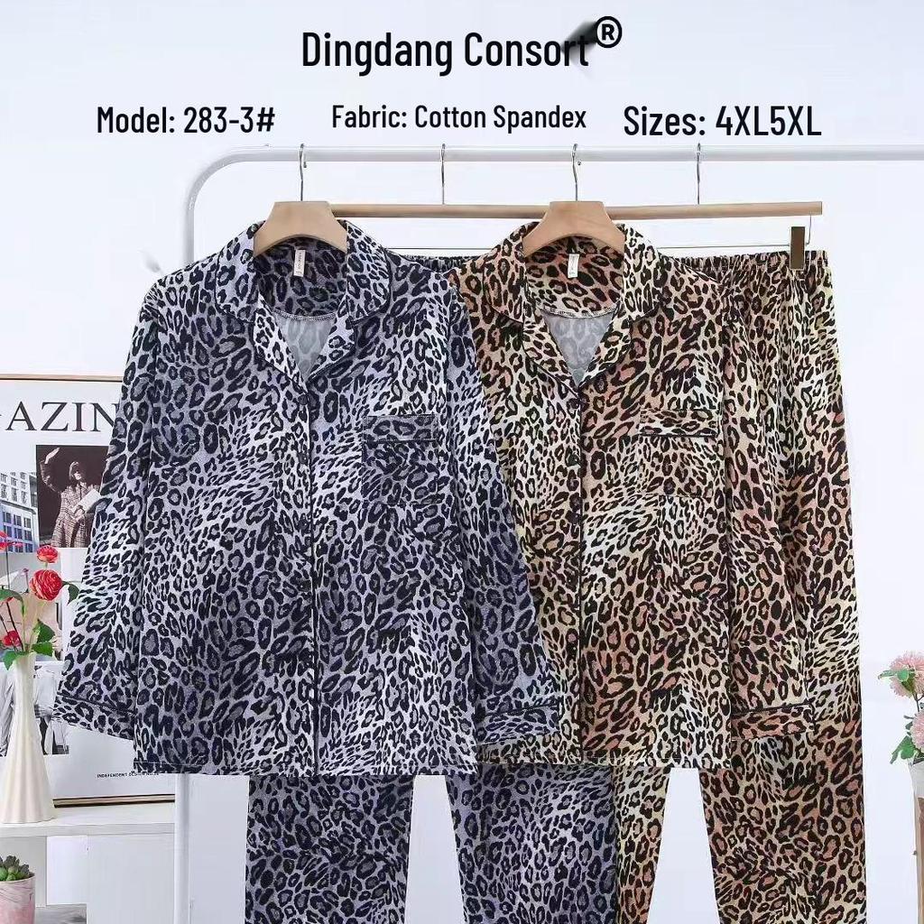 Dingdang Guifei Women's Autumn/Winter Pajama Set: Turn-Down Collar, Long Sleeve, Long Pants, Casual, Comfortable, Fashionable Homewear.