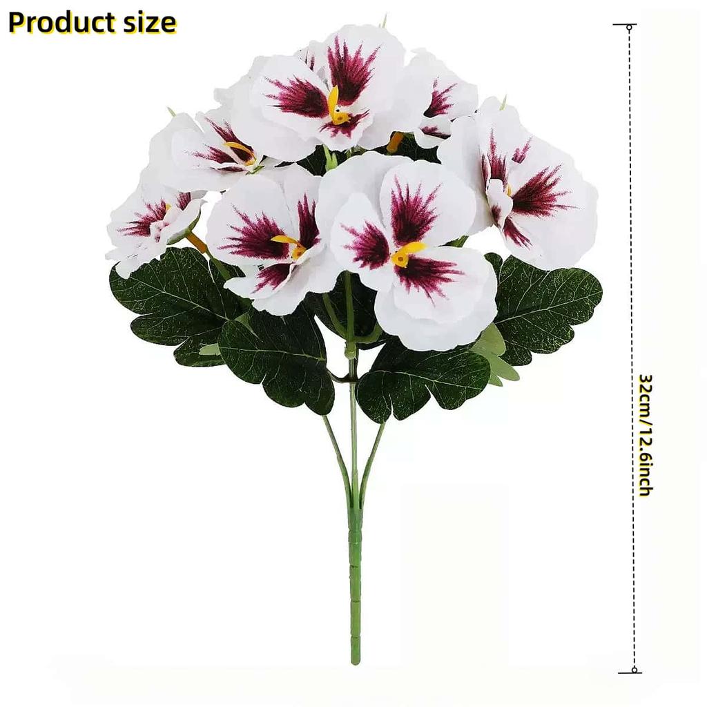 10pcs Artificial Triangular Pansies - Vibrant Mixed Colors Outdoor/Indoor Realistic  artificial flowers - Festive Flower decor