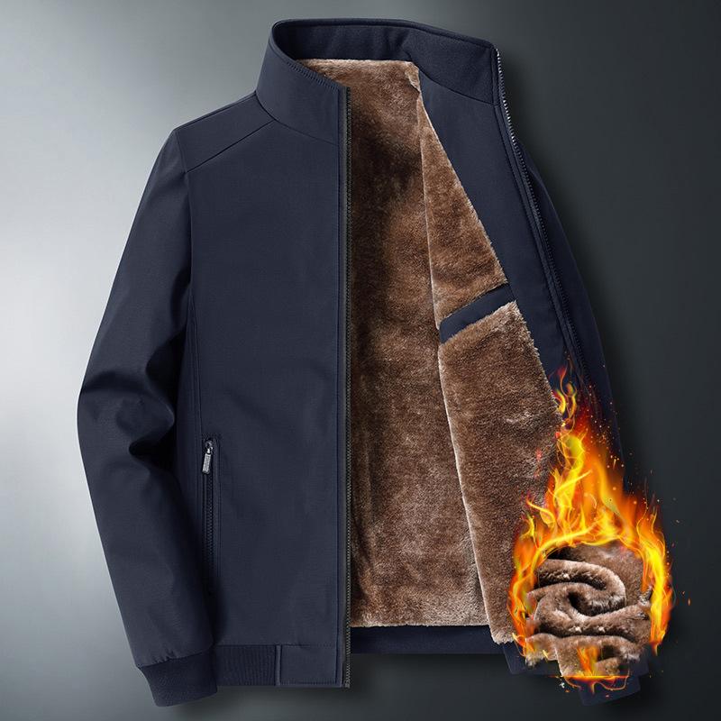Plus Size 8xl Jacket for Men Thick Stand Collar Solid Winter Jacket Men Waterproof Warm Business Casual Men Coats