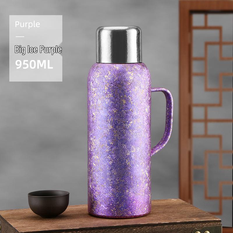 

Master Titanium Insulated Kettle - Large Capacity Leak-Proof Thermos with Mechanical Lid & Handle, Ideal for Outdoor Camping, Gift Box Set 950ml