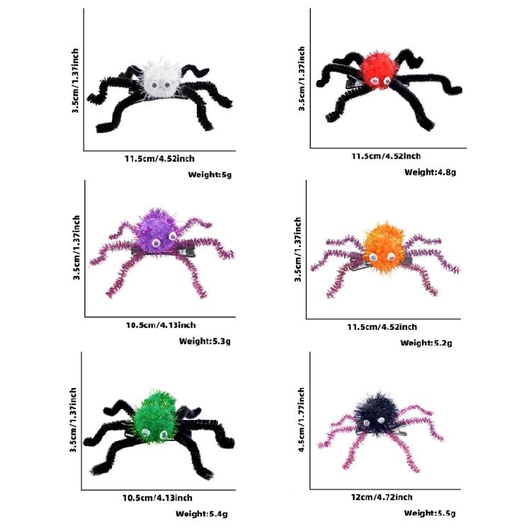 Halloween Spiders Hair Clip Dark Series Spooky Side Pin Adult Party Hair Styling Clip Novelty Festival Hair Pin 10PCS
