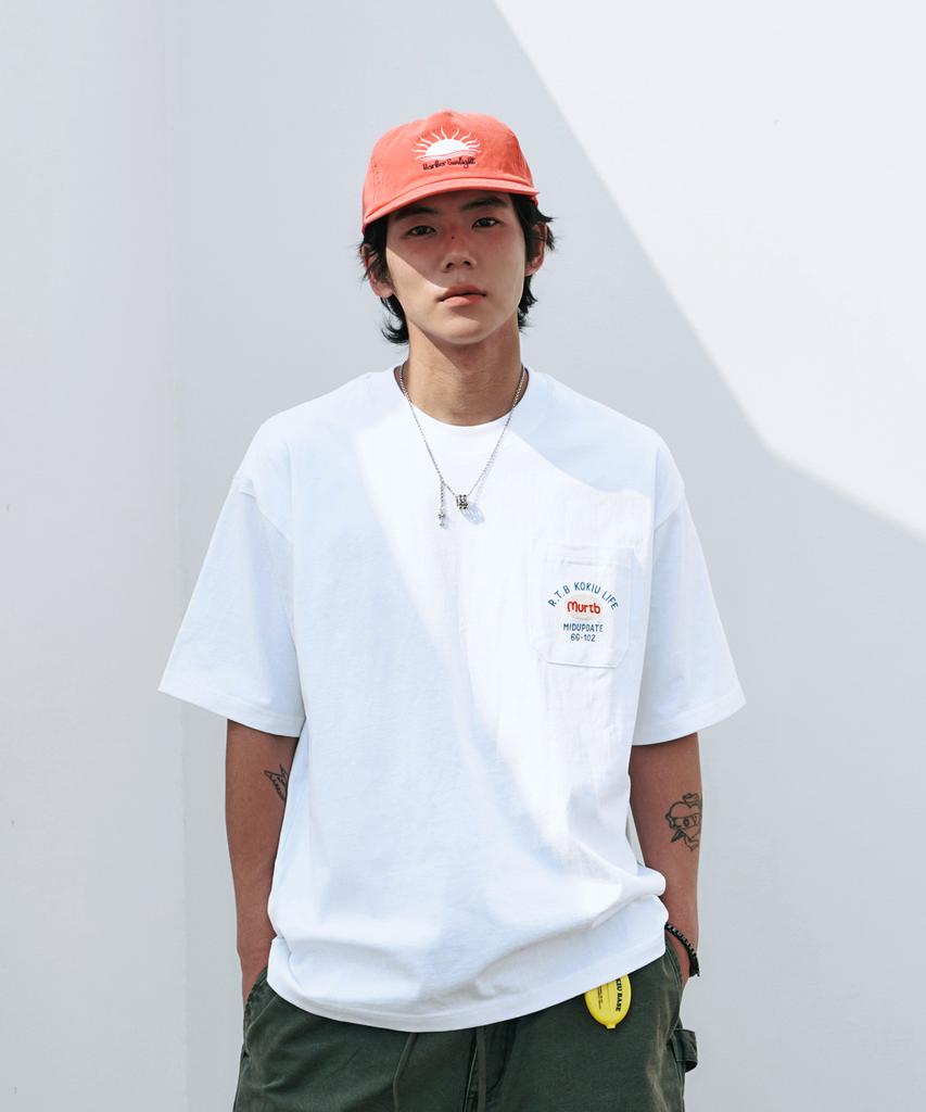 Mideueobdeiteu Mud Pocket Print T Shirts White