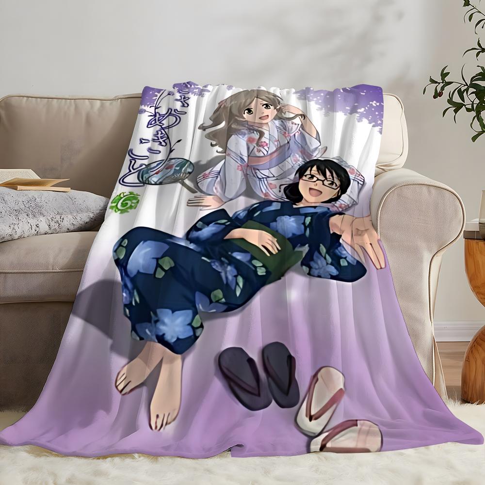 Anime Whispered Words Throw Kid-Friendly Flannel Throw Blanket Soft Warm Anti-Static Washable All Season