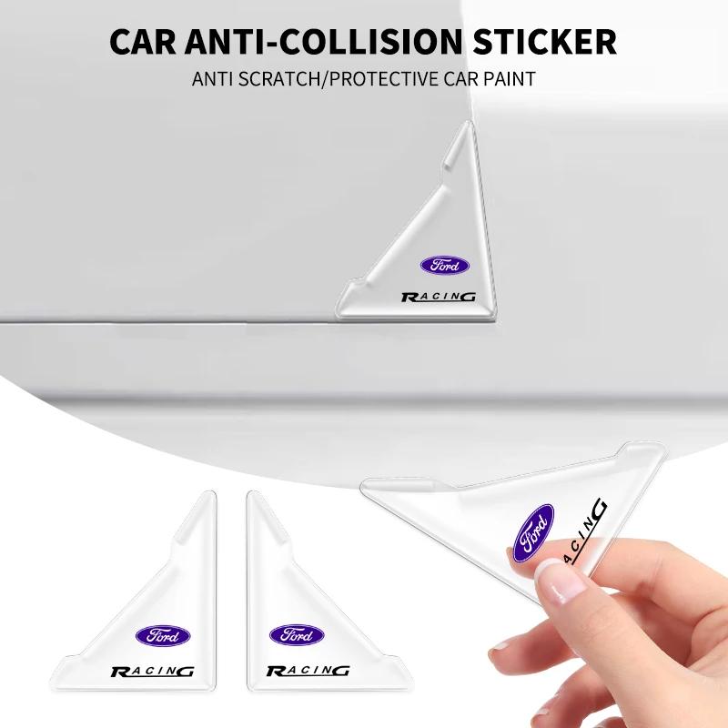 Gorące 2 szt. Modne Naklejki Ochronne na Narożniki Drzwi Samochodowe Przezroczyste Dla Ford Fiesta Ranger Focus Kuga Mustang MAX Transit E