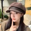 Retro Versatile Woolen Hat, Women's Leather Brim, Fashion Newsboy Hat, Small Face, Warm Hat, Support Mixed Batch