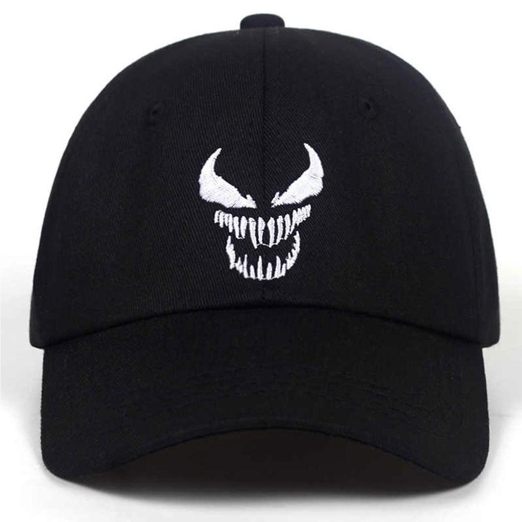 Demon Grin Scary Mouth Flat Brim Adjustable Snapback Cap Polyester Adjustable Street Style Urban Street Baseball Hat For Men Women Gender Neutral