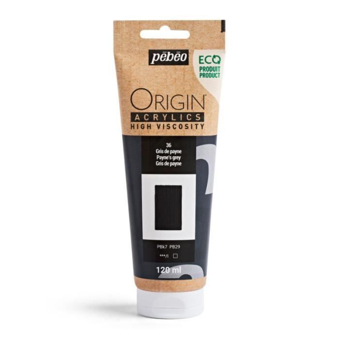 Peinture acrylique - Pébéo - Gris de Payne - 120ml - Haute viscosité - Artiste avancé