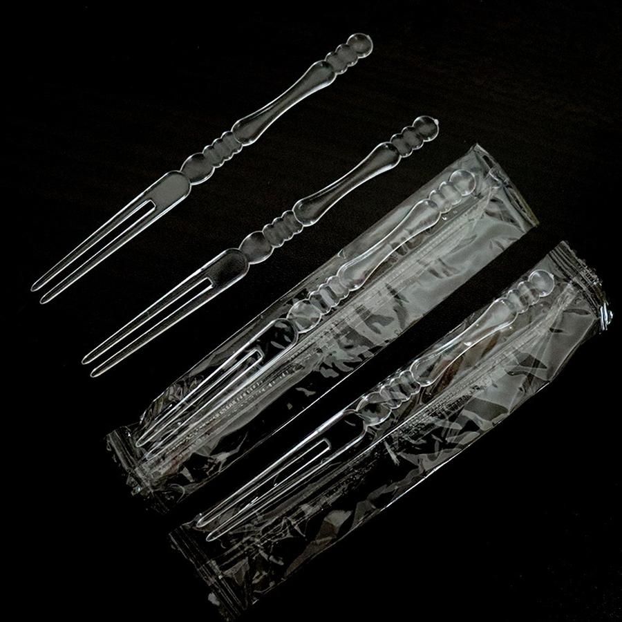 Jednorázové ovocné vidličky Velké balení Plastové ovocné vidličky Průhledné jednotlivé dezertní párátka pro komerční použití Domácí párátka na dorty