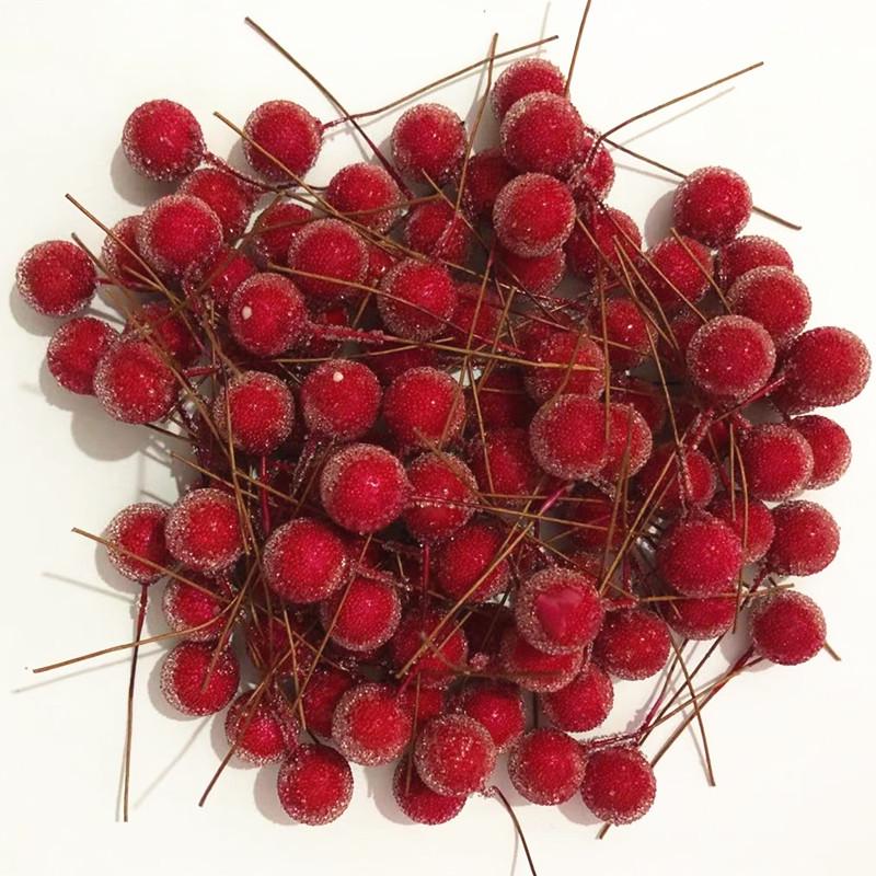 12mm Frosted Glass Bead Waxberry for Christmas Decor