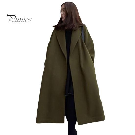 

Женская шерстяная куртка с отложным воротником, однотонное пальто длиной до середины икры, с длинными рукавами, для поездок на работу, свиданий, весна, осень, зима, пальто L