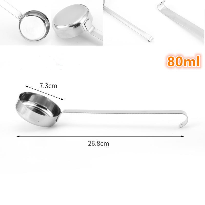 Pizza Sauce Spoon Baking Measuring Scoop Tomato Cups With Handle Kitchen Ladle For Serving Spread Cream Tool Long Metal Soup