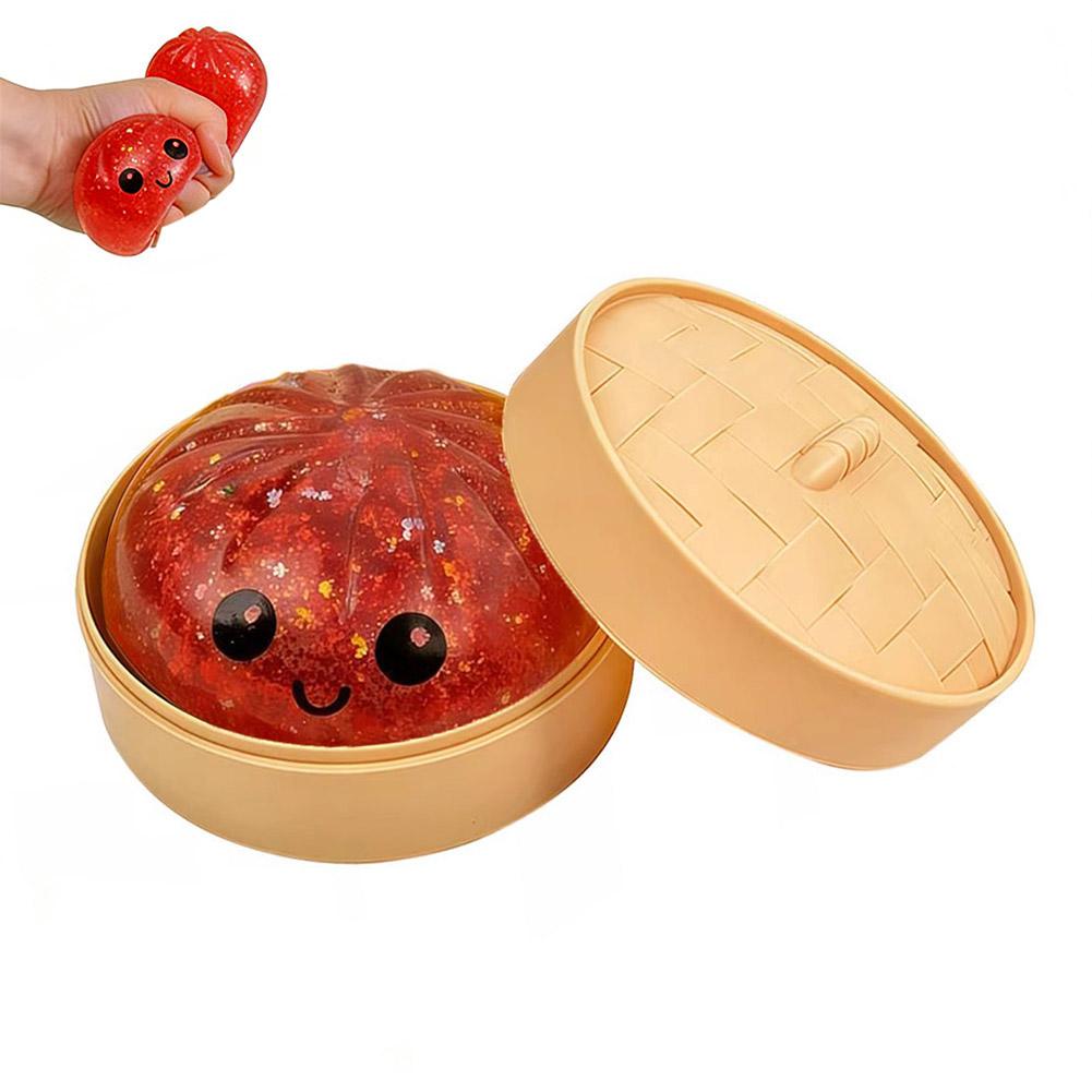 Cute Steamed Bun Stress Relief Toy - Premium High Resilience Fidget Toy Ortable Compact Size For Home Office