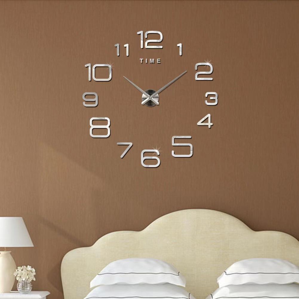 3D Large Wall Clock Mirror Wall Stickers Luminous DIY Digital Clocks Silent Clock Quartz Watch Home Living Room Table Decor Hot